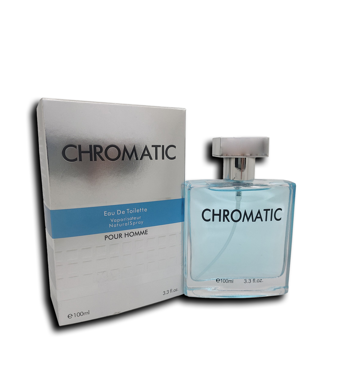 Chromatic - Inspired by Azzaro's Chrome - 3.3 oz - Citrus Aquatic Woody, Mate Leaves, Bergamot, Le Musc Transparent - Men Cologne Eau de Toilette