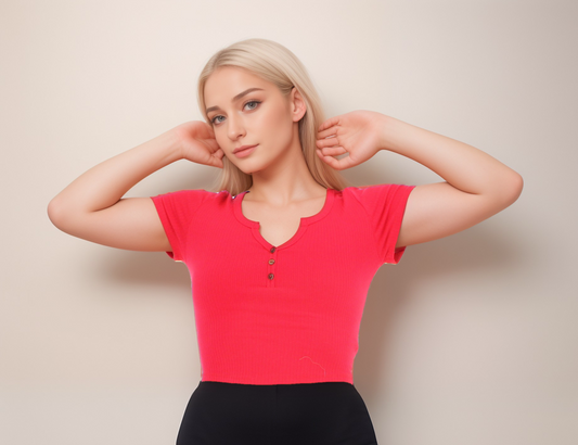 Split-Neck Crop Top