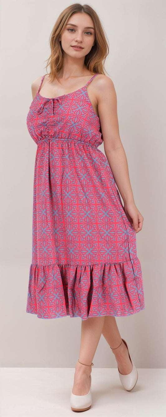 Ruched Drawstring Maxi Dress