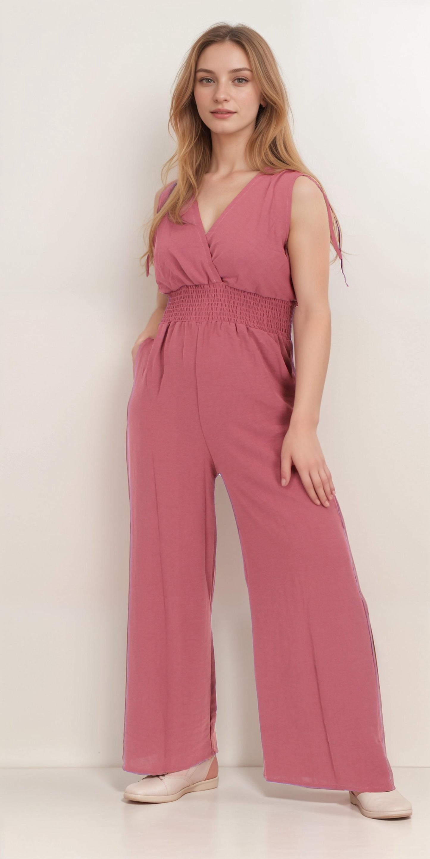 Split Neck Jumpsuit