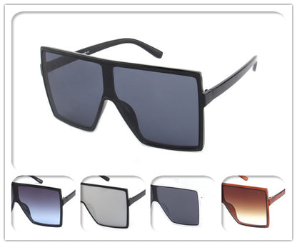 Trendy Oversized Square Shield Sunglasses