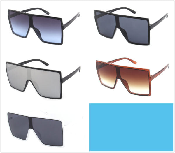 Trendy Oversized Square Shield Sunglasses