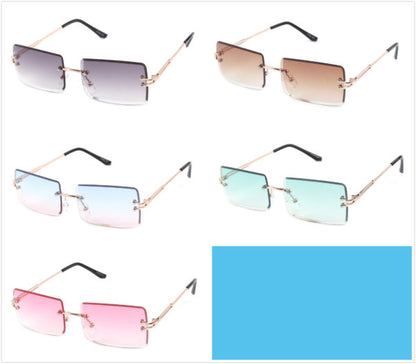 Fashionable Rimless Rectangular Sunglasses