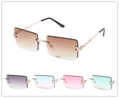 Fashionable Rimless Rectangular Sunglasses