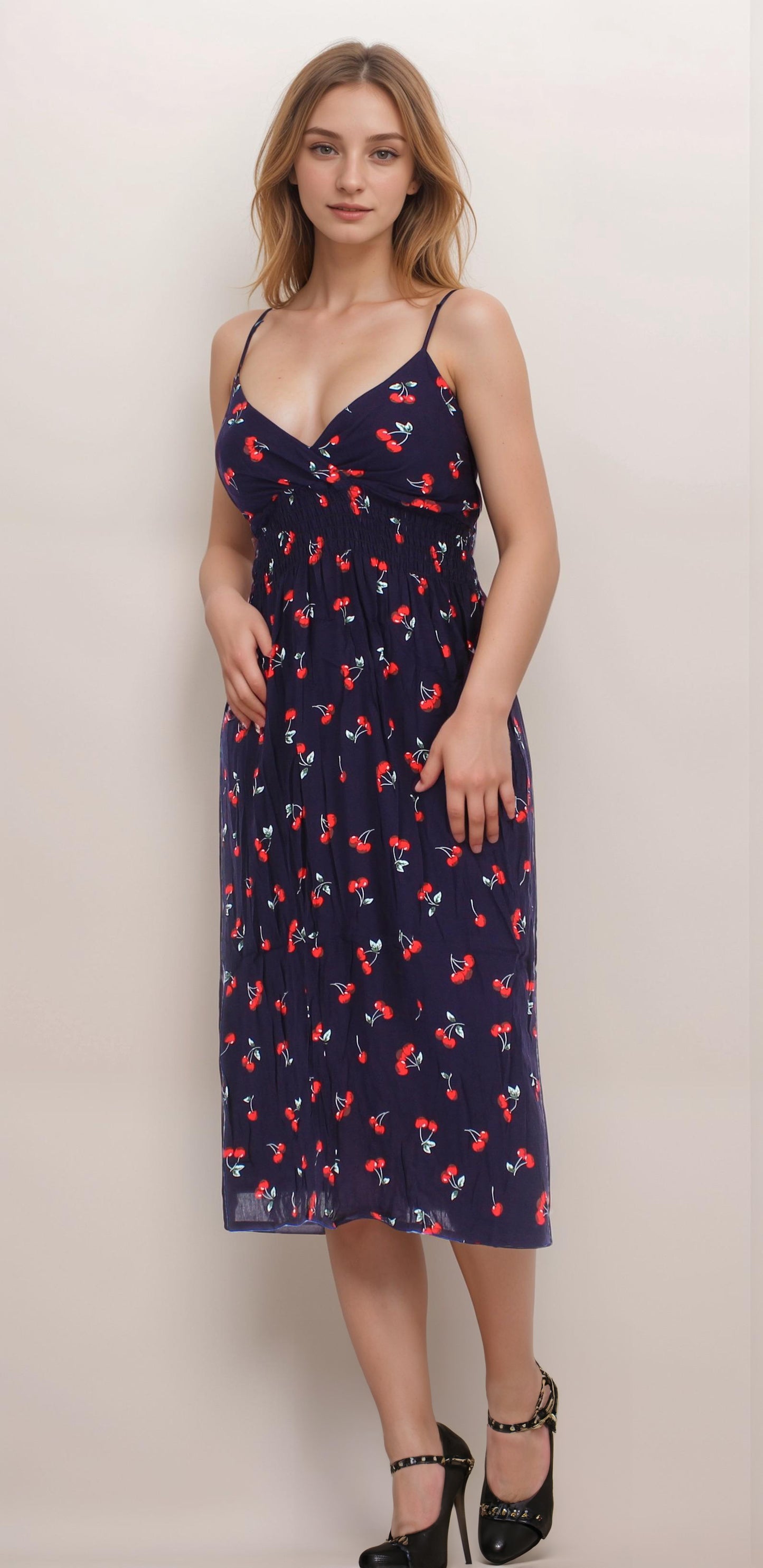 Cherry Print Cami Slip Dress