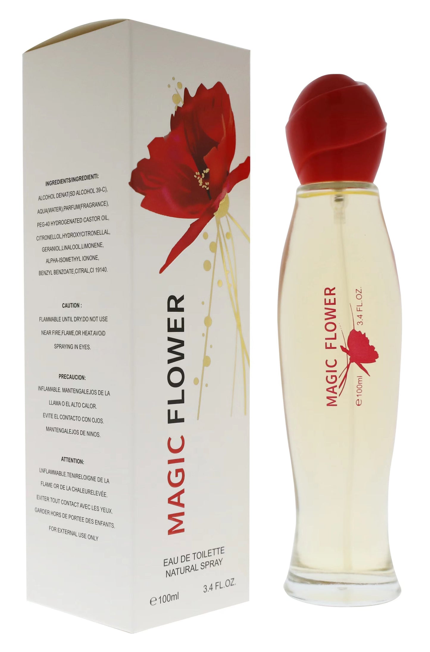 Magic Flower - Inspired by Flower by Kenzo - 3.4 oz - Pink Pepper, Damascena Rose, Vanilla and White Musks - Women Perfume