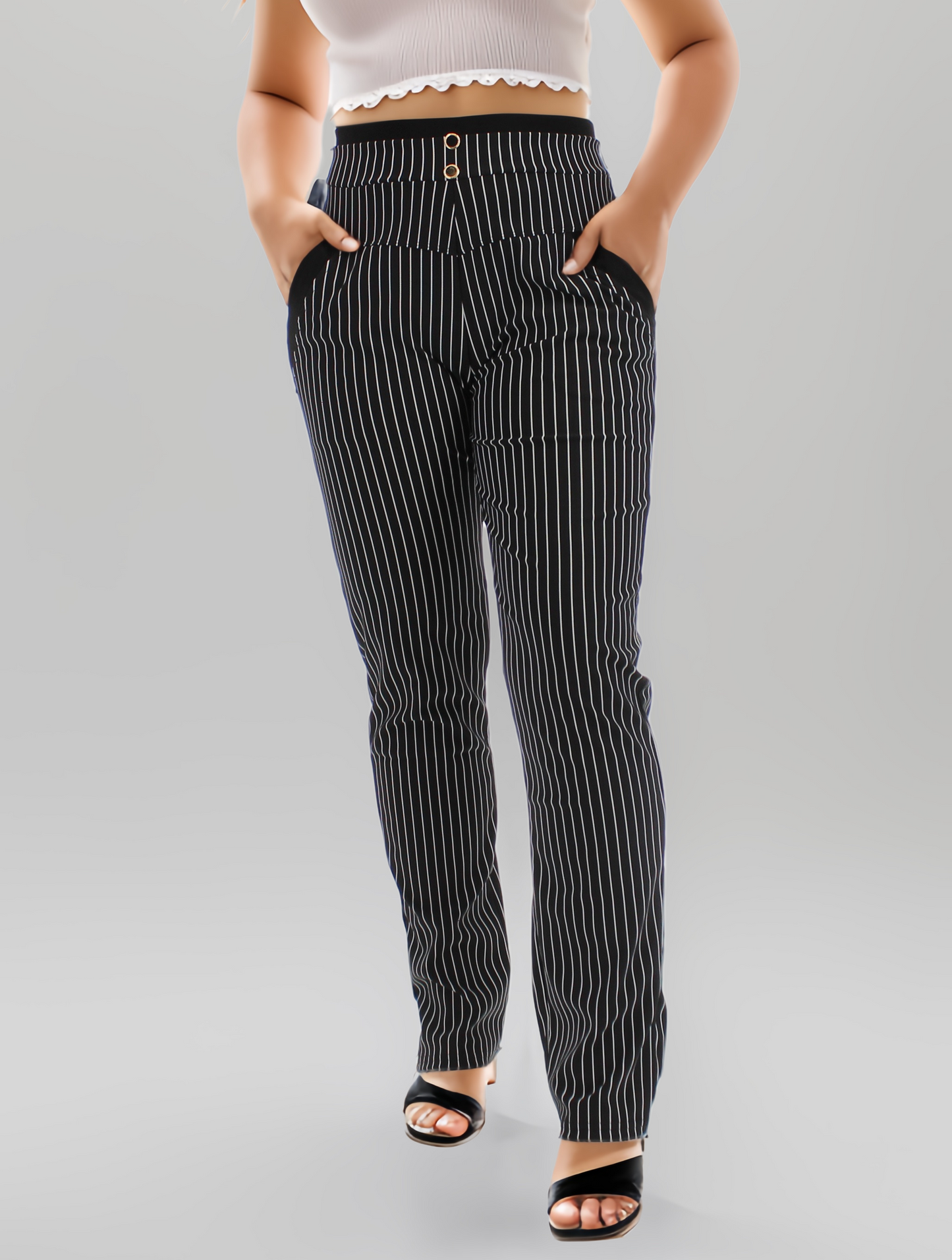 Pinstriped Skinny Pants