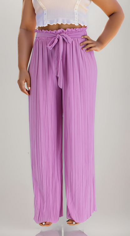 Wide Leg Tie Waist Palazzo Pants