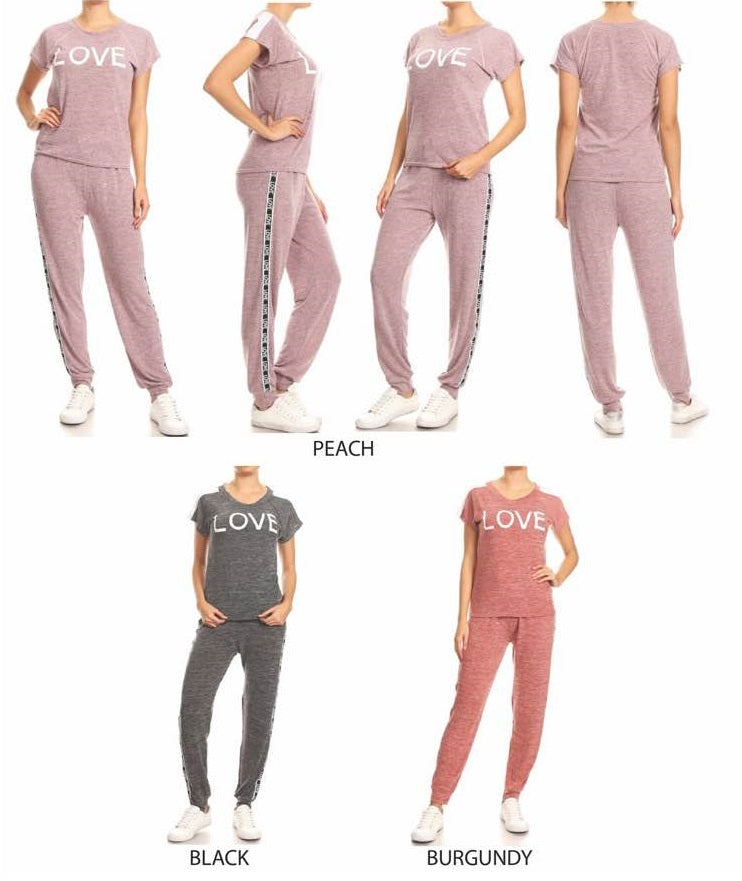 2piece Love Tshirt and Joggers Set