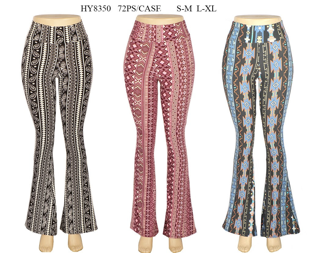 Printed High Waisted Flare Pants