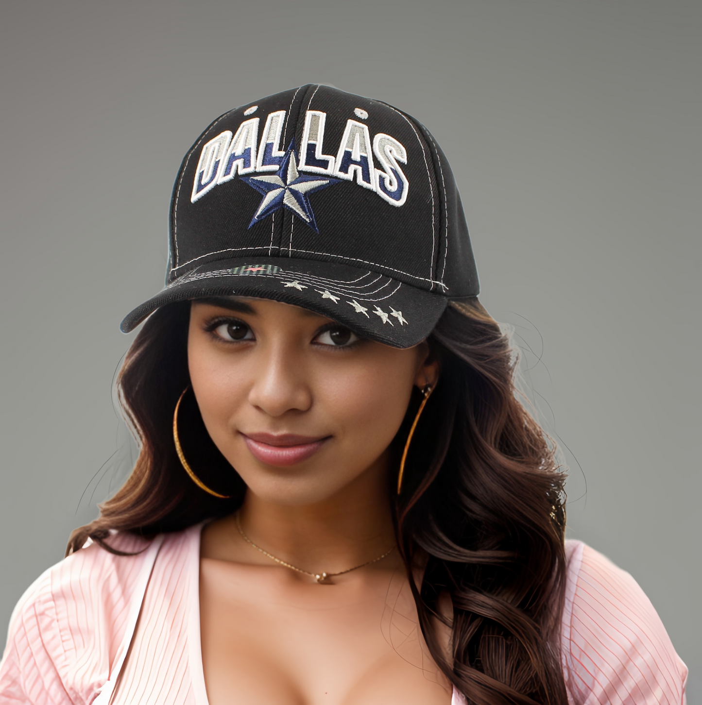 Dallas Bold Star Snap Cap | Blue | Black | Pink