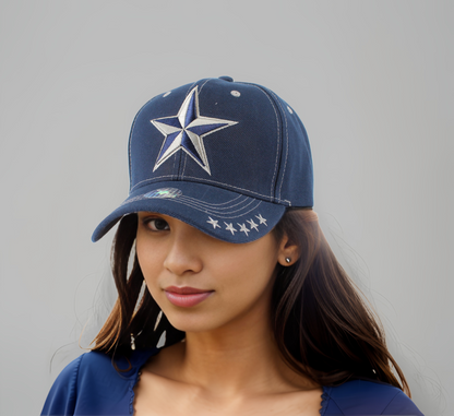 Dallas Star Snap Cap | Blue | Grey | White